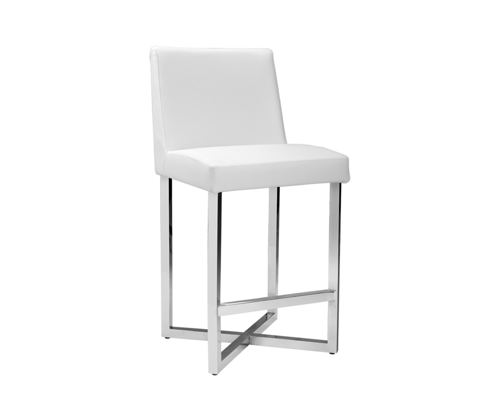 Charlize Counter Stool (Set of 2) - White - Rustic Edge