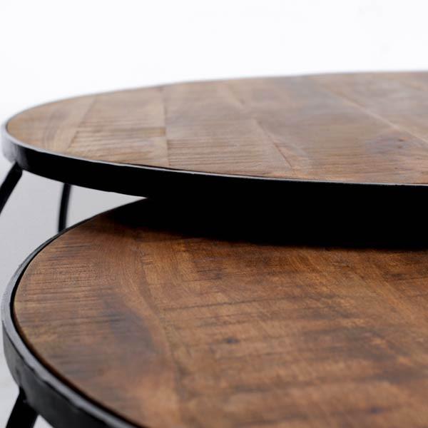 Marni Round Nesting Coffee Tables - Set of 2 - Rustic Edge