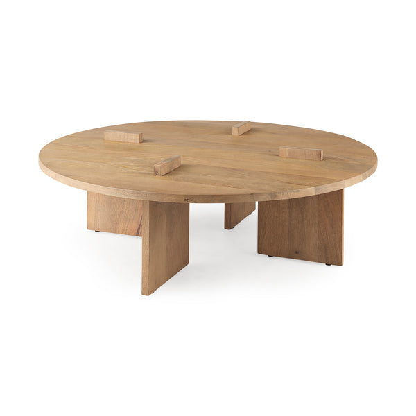 Ivey 48" Minimalist Wood Round Coffee Table