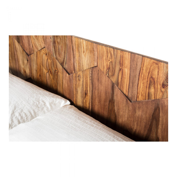 Orianne mid century Sheesham wood Bed - Rustic Edge