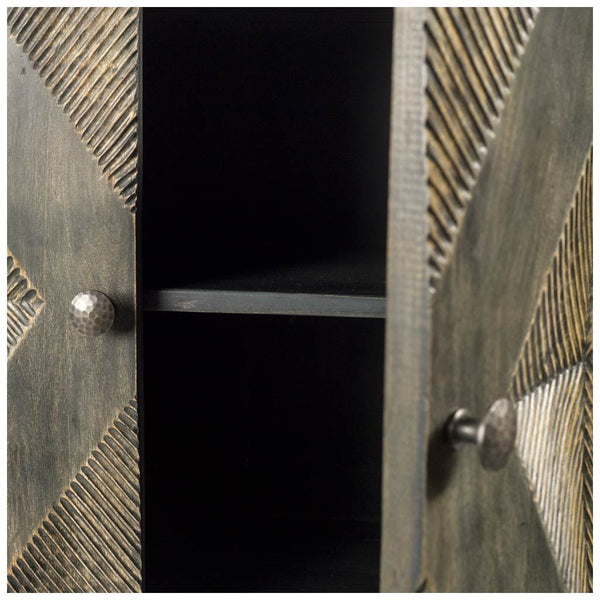 Elisabeth 72" Sideboard with Diamond Accent Doors - Indian Mango Wood - Rustic Edge