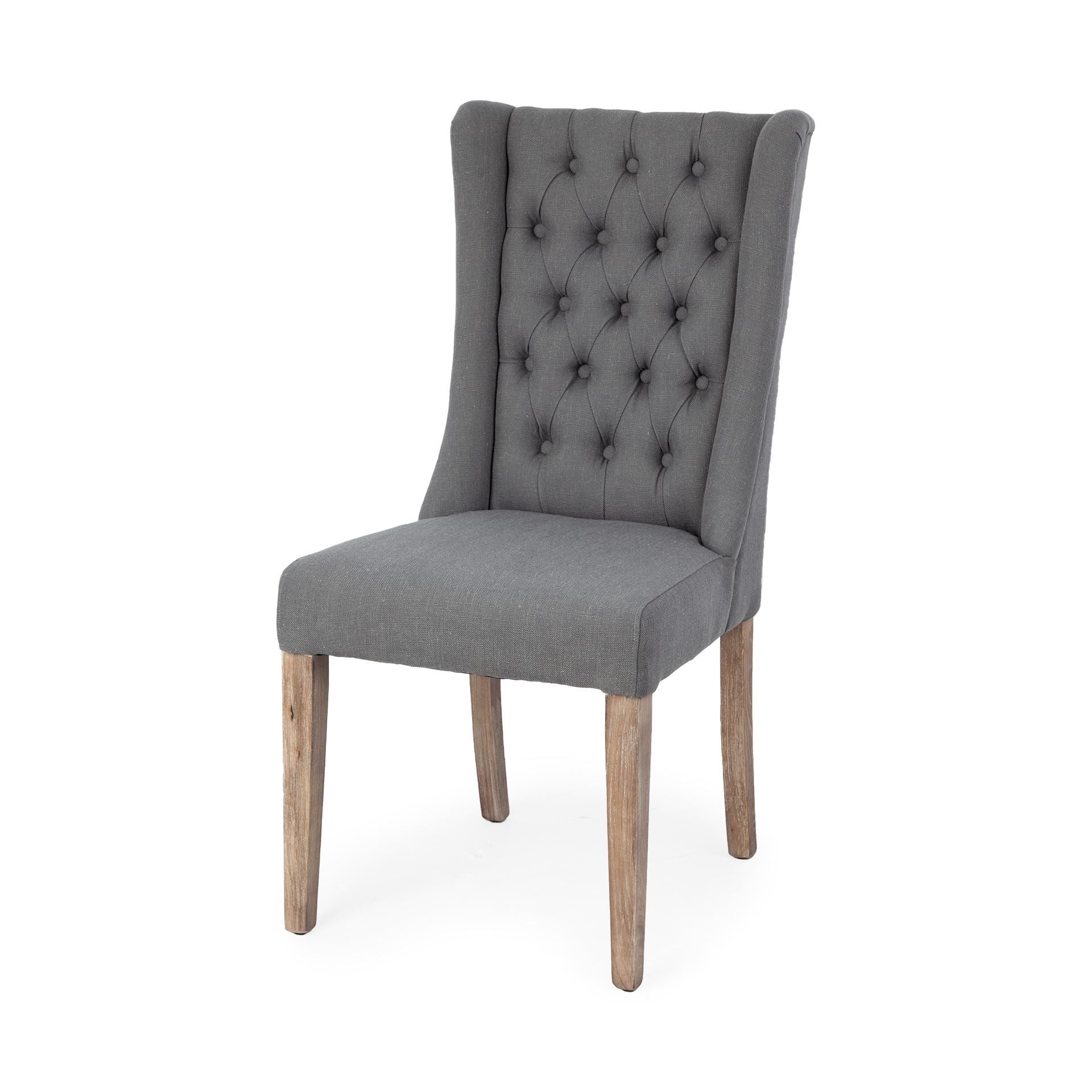 Acken Grey Tufted Dining Chair - Rustic Edge