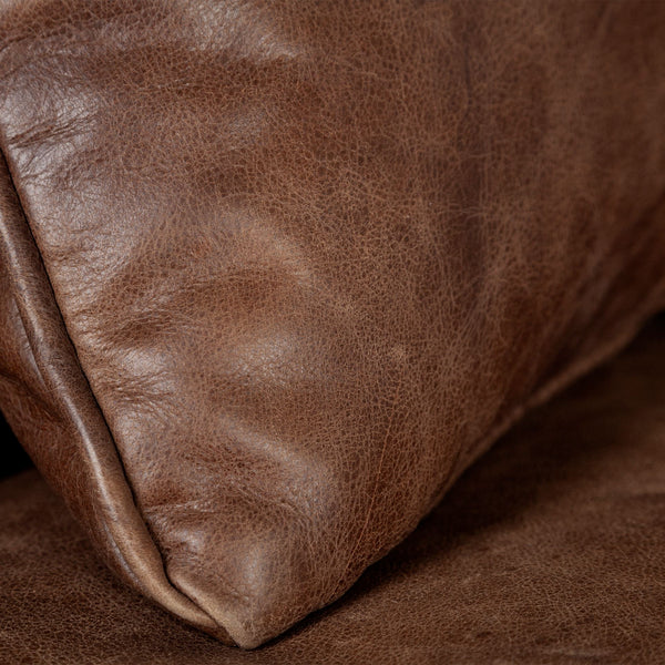 Ranche 82" Leather Sofa - Coffee Brown - Rustic Edge