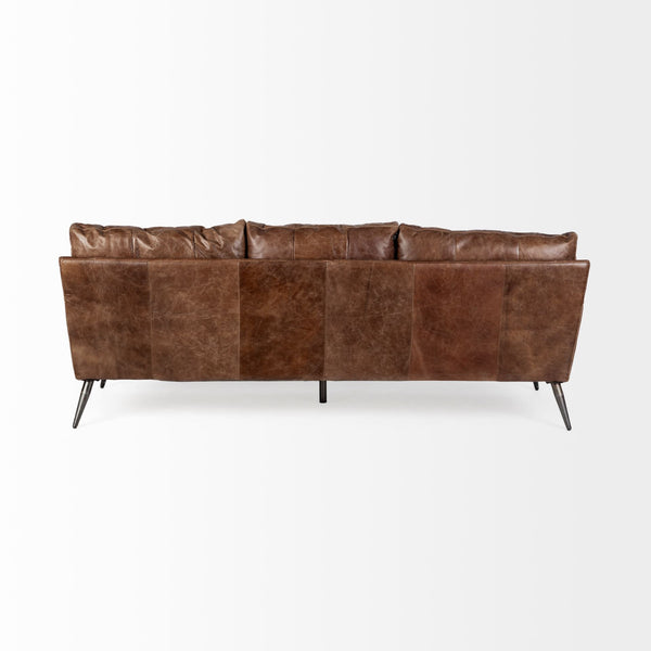 Ranche 82" Leather Sofa - Coffee Brown - Rustic Edge