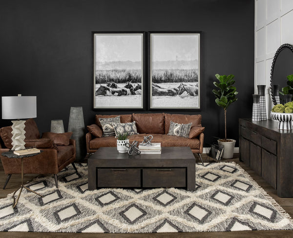 Ranche 82" Leather Sofa - Coffee Brown - Rustic Edge