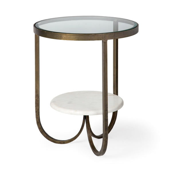Hardte Marble side Table - Rustic Edge