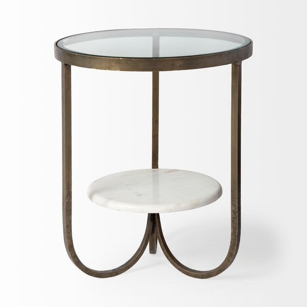Hardte Marble side Table - Rustic Edge