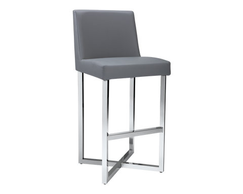 Charlize Contemporary Barstools (set of 2) - Grey - Rustic Edge