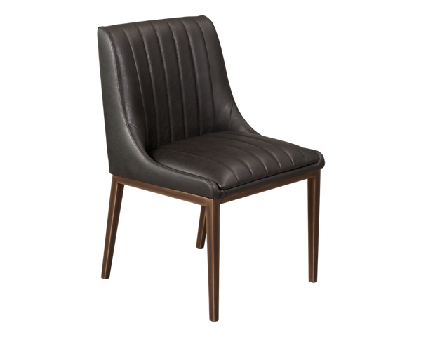 VELDA DINING CHAIR VINTAGE BLACK SET OF 2 Rustic Edge
