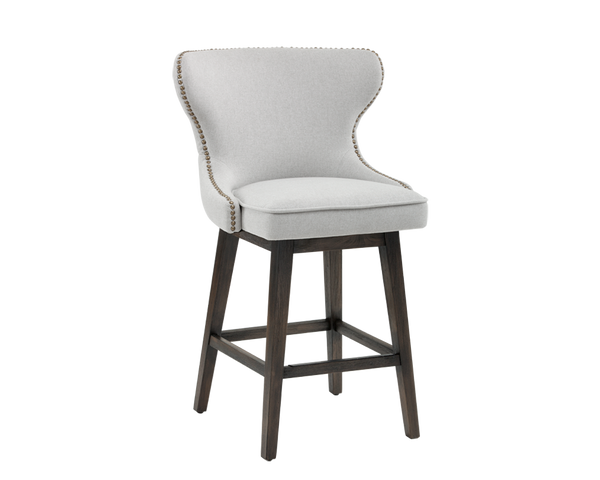 NICKSON SWIVEL COUNTER STOOL LIGHT GREY
