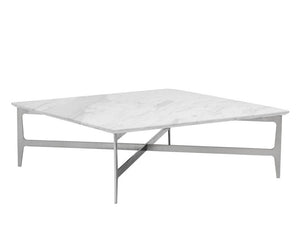 Alvar Brushed Stainless with Marble Coffee Table - Rustic Edge