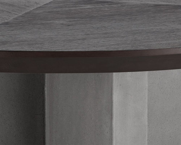 Repalm 51" Round Dining Table - Concrete Base with Wood Top