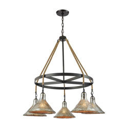 Elk Lighting Hand Formed Glass Oil Rubbed Bronze 5 Light 36'' Chandelier 10436/5CH