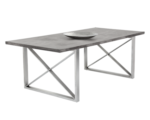 Natac Concrete Dining Table - Rustic Edge