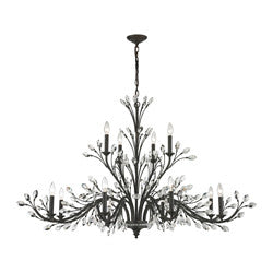 Elk Group Crystal Branche Burnt Bronze 12 Light Chandelier 11777/8+4