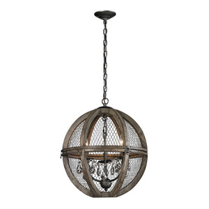 Katy 3 Light Globe Chandelier - Rustic Edge