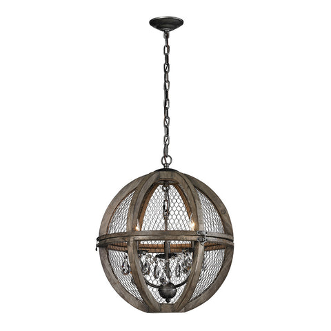 Katy 3 Light Globe Chandelier - Rustic Edge