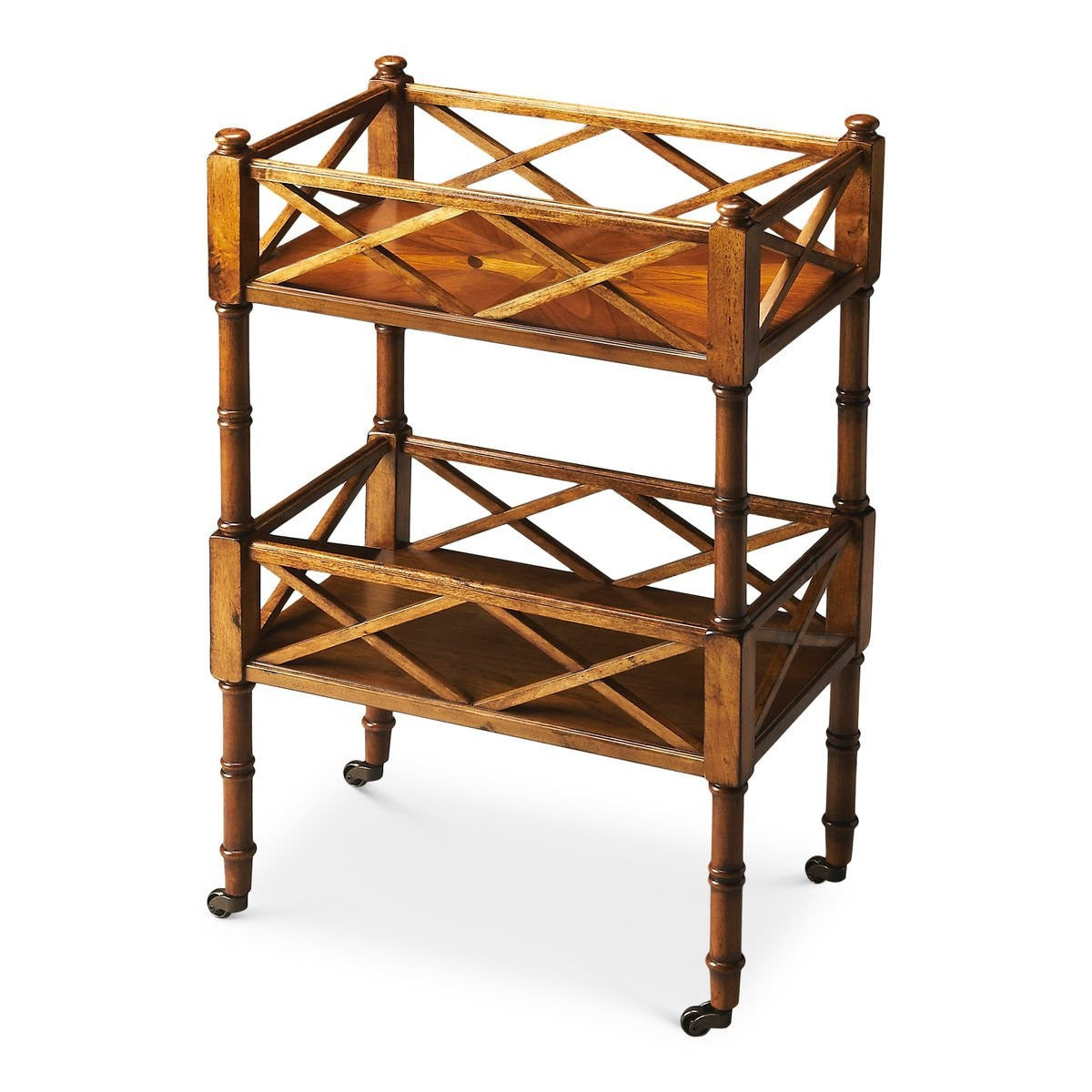 Butler Masterpiece Mobile Server in Olive Ash Burl 1565101 - Rustic Edge