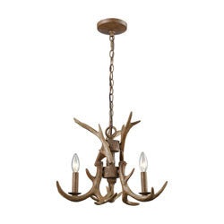 Elk Group Rustic Antlers Chandelier In Wood Brown