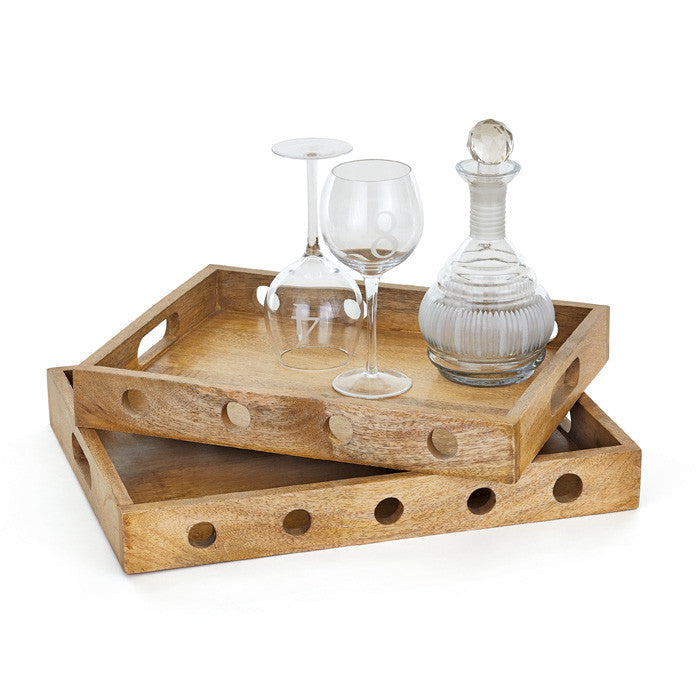 Go Home Wooden rectangle Sorriso Trays set of (2) 20148