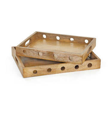 Go Home Wooden rectangle Sorriso Trays set of (2) 20148