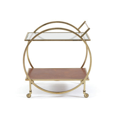 Mason Round Brass Bar Cart