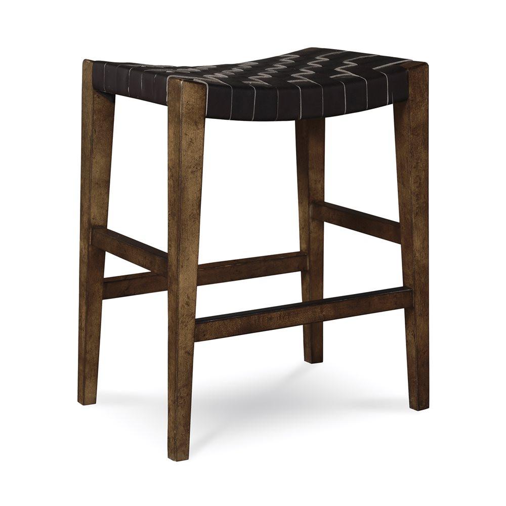 Echo Park Woven Leather Stool - Intrustic home decor