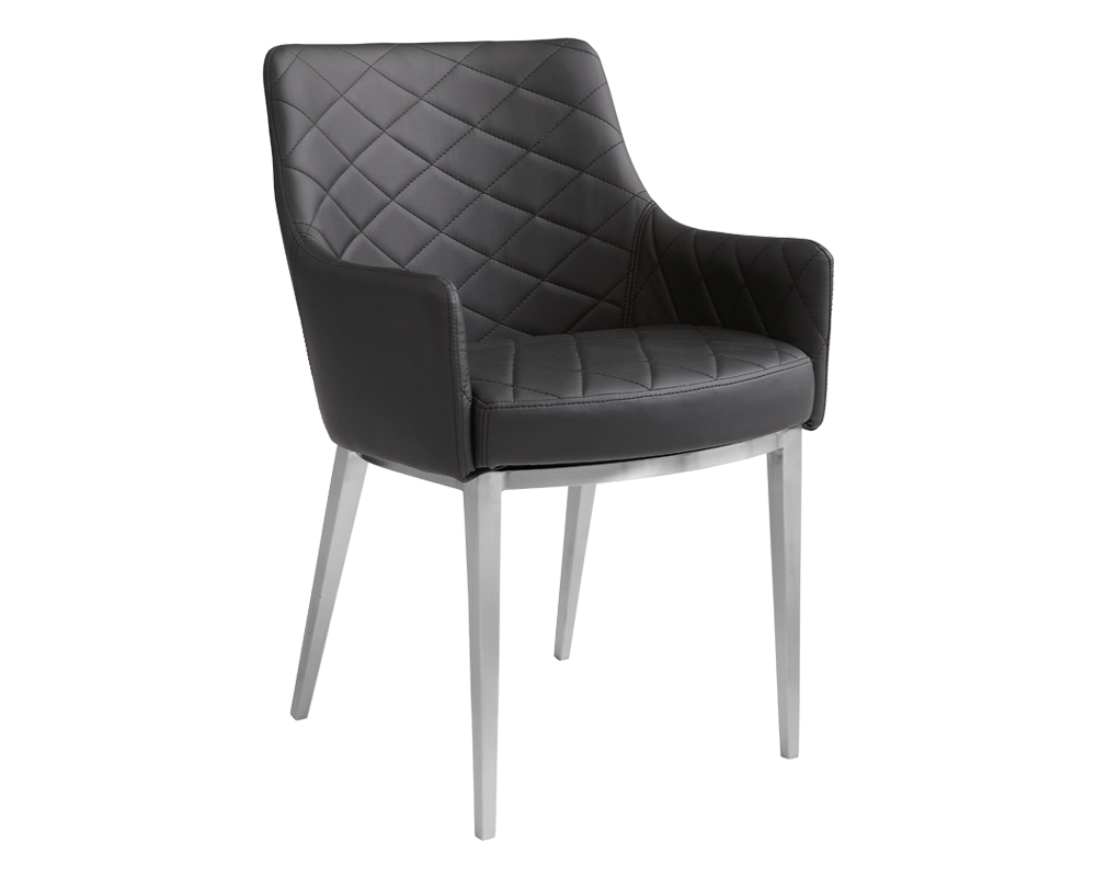 Seacha Dining Chair  - Black - Set of 2 - Rustic Edge