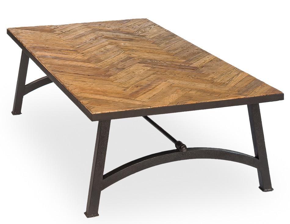 Laramie Reclaimed Parquet Coffee Table - Rustic Edge