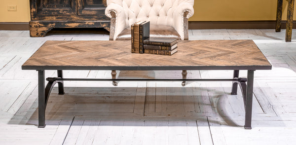 Laramie Reclaimed Parquet Coffee Table - Rustic Edge