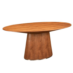 Oanez Oval Dining Table Walnut -Rustic Edge