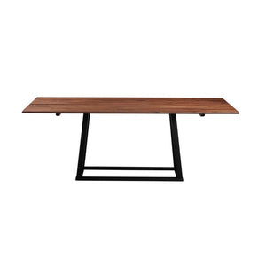 Meserta 79" Wood Dining Table  - Black Iron Legs - Rustic Edge