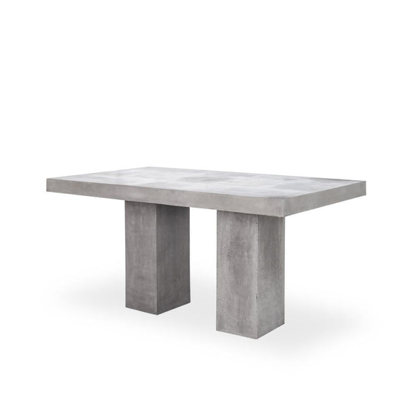 Nicholas 79" Rectangle Concrete Outdoor Dining Table - Rustic Edge