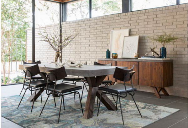 Jagger 78" Rectangular Wood and Concrete Dining Table