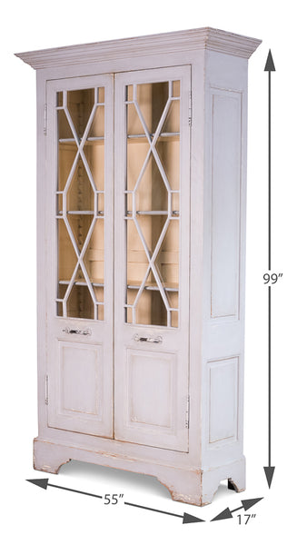 Ruth-Elm Traditional Style 55" Bookcase - Grey