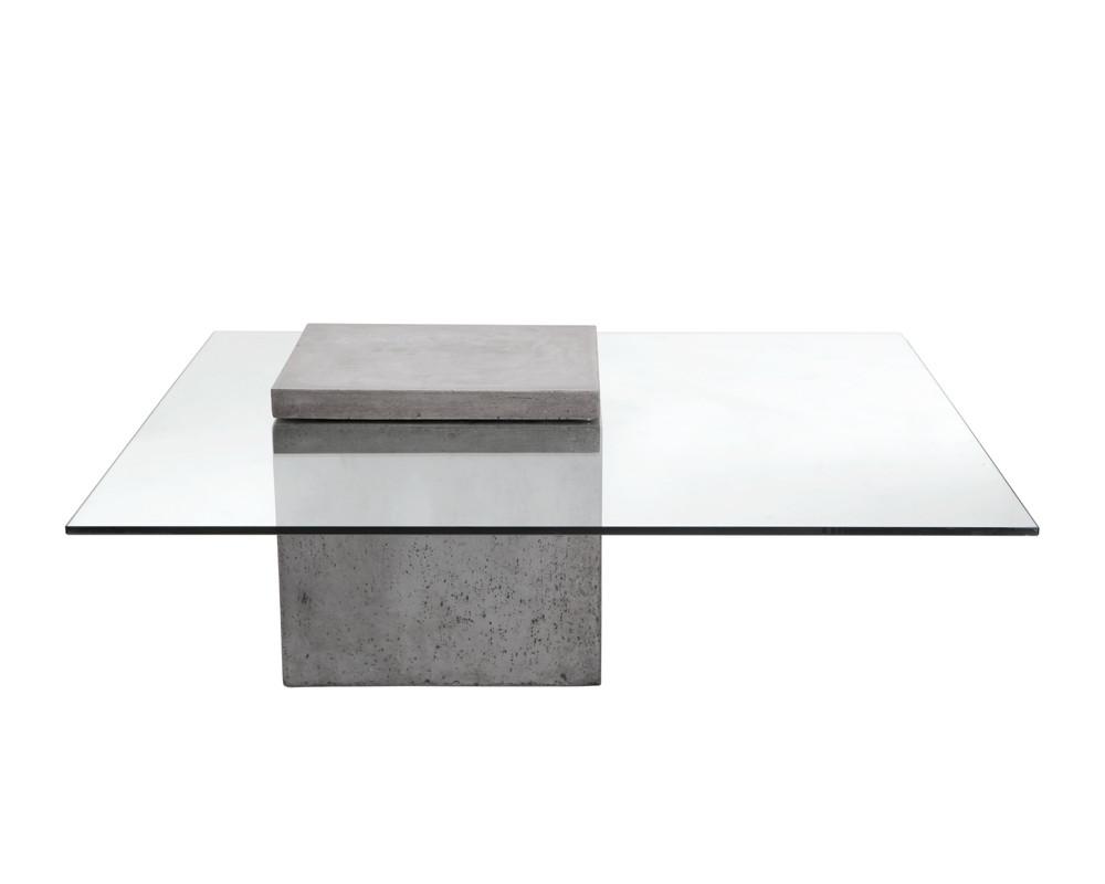 Germain Concrete and Glass Coffee Table
