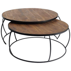 Marni Round Nesting Coffee Tables - Set of 2 - Rustic Edge