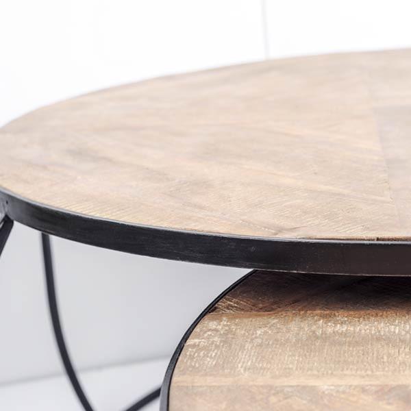 Marni Farmhouse Style Nesting Coffee Tables - Set of 2 - Rustic Edge