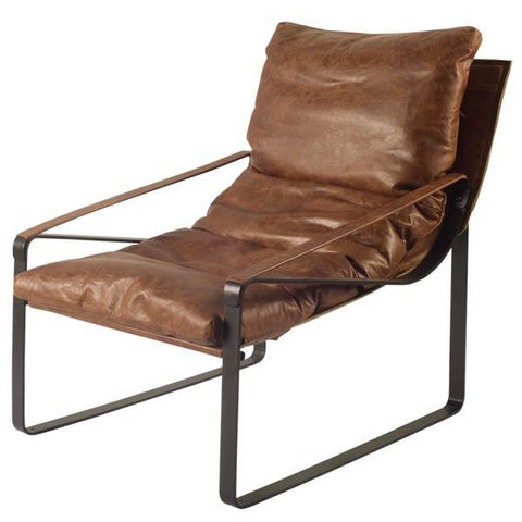 Brayton Leather Chair - Brown - Rustic Edge