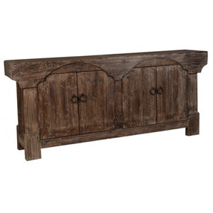 Rustic Brown 4 drawer Buffet/Sideboard 102" Reclaimed Pine Wood