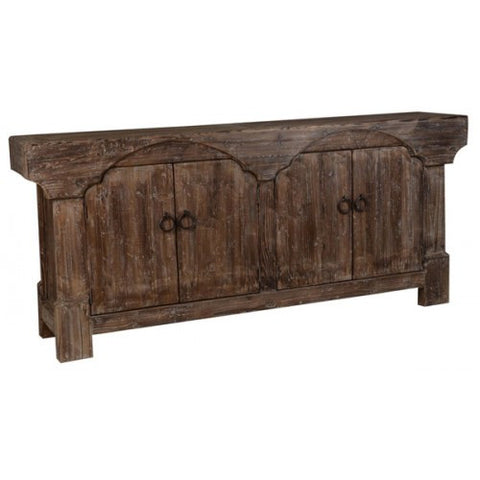 Rustic Brown 4 drawer Buffet/Sideboard 102" Reclaimed Pine Wood