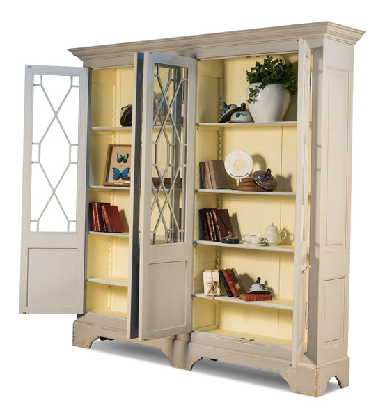 Ruth-Elm Traditional Style 4 Door 96" Bookcase - Beige