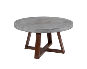 Carrington 39" Round Concrete and Wood Coffee Table - Rustic Edge