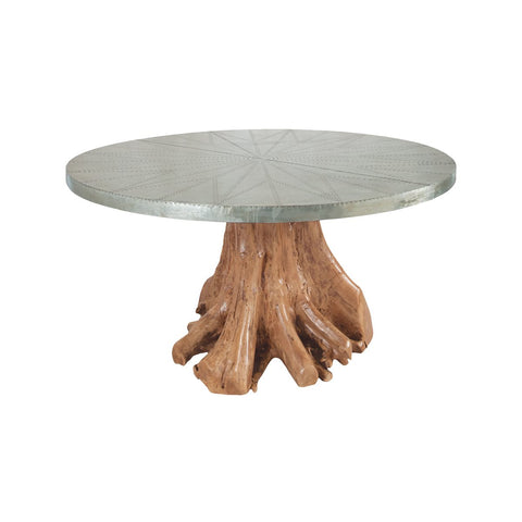 Sasha 60" Teak Root Dining Table - Metal Top