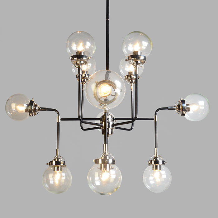 Baron Modern 10 Globe Iron Chandelier - Rustic Edge