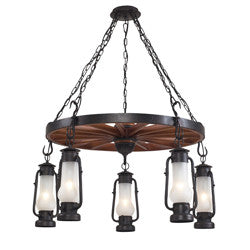 Elk Group Chapman 5-Light Lantern Chandelier in Matte Black 65007-5