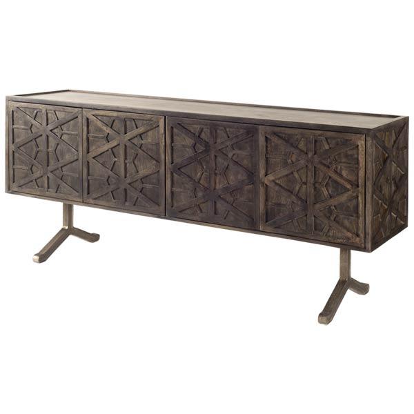 Tavis Geometric Sideboard - Rustic Edge