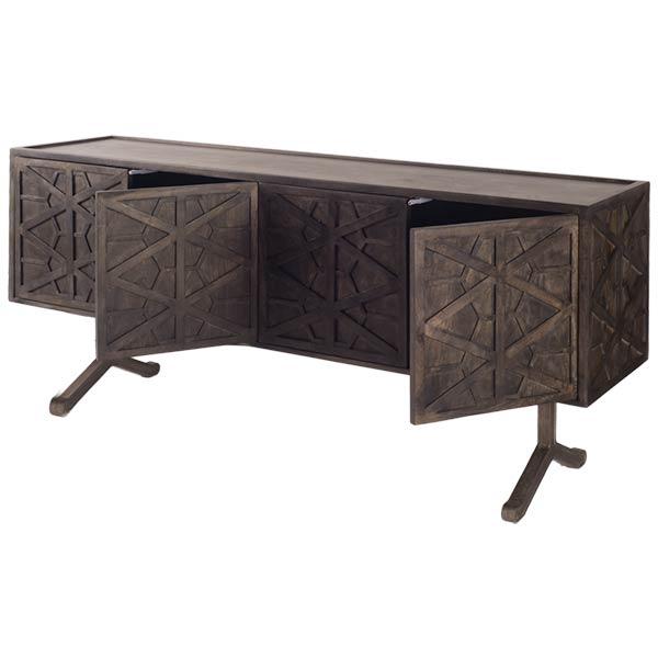 Tavis Geometric Sideboard - Rustic Edge