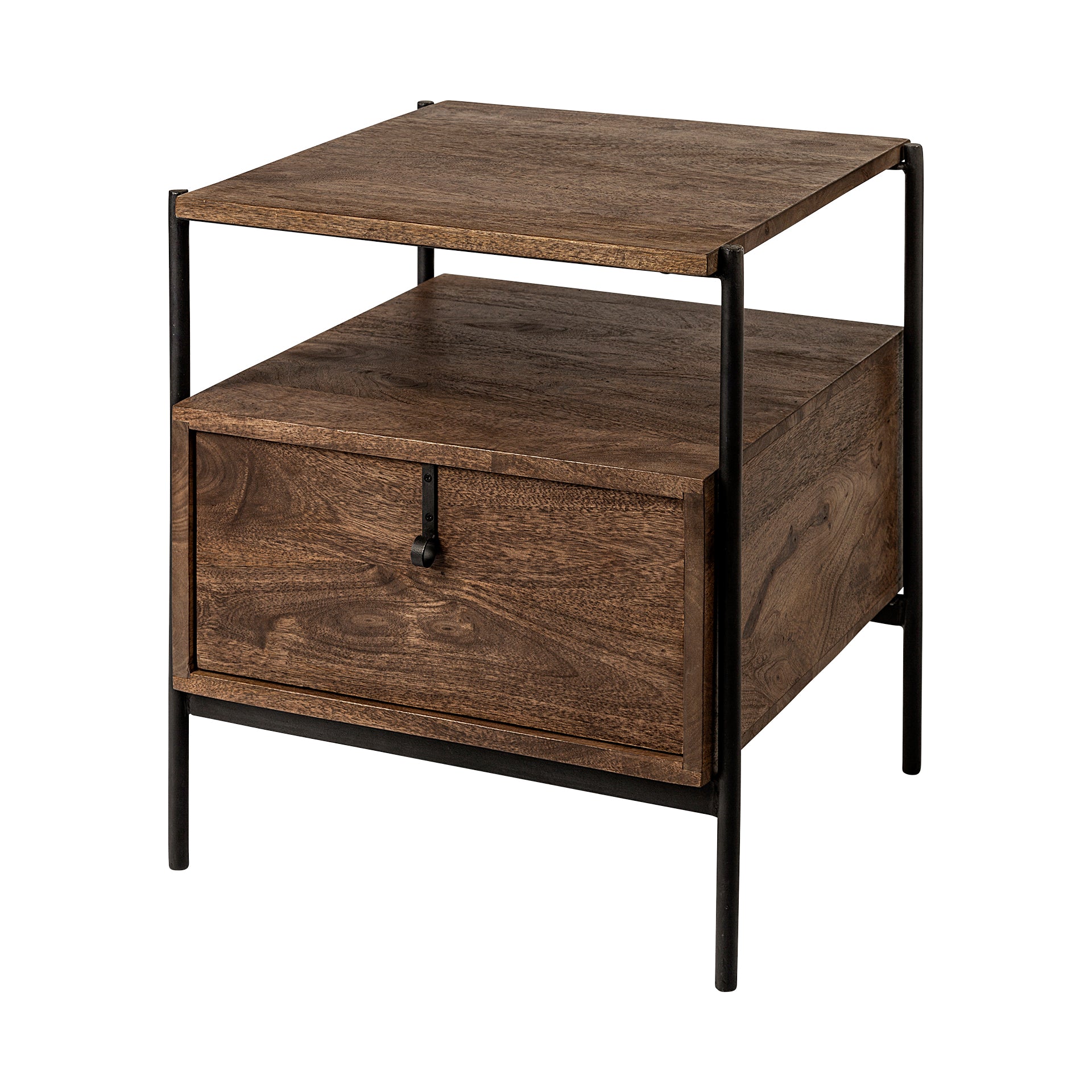 Glennard Contemporary Industrial Accent Table - Rustic Edge