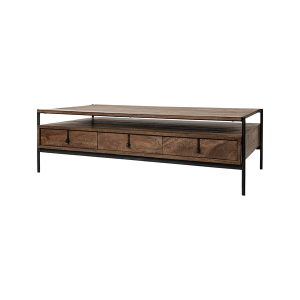 Glennard Contemporary Industrial Coffee Table - Rustic Edge